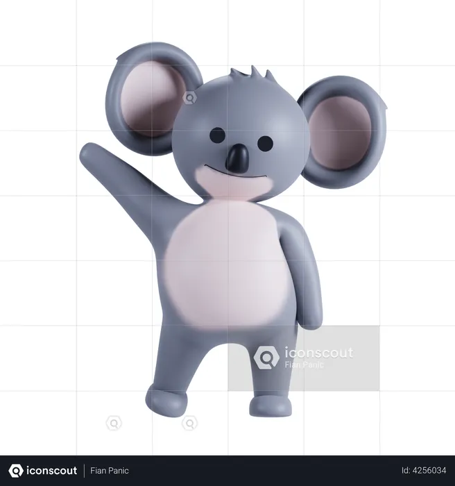 Koala Say Hello  3D Illustration