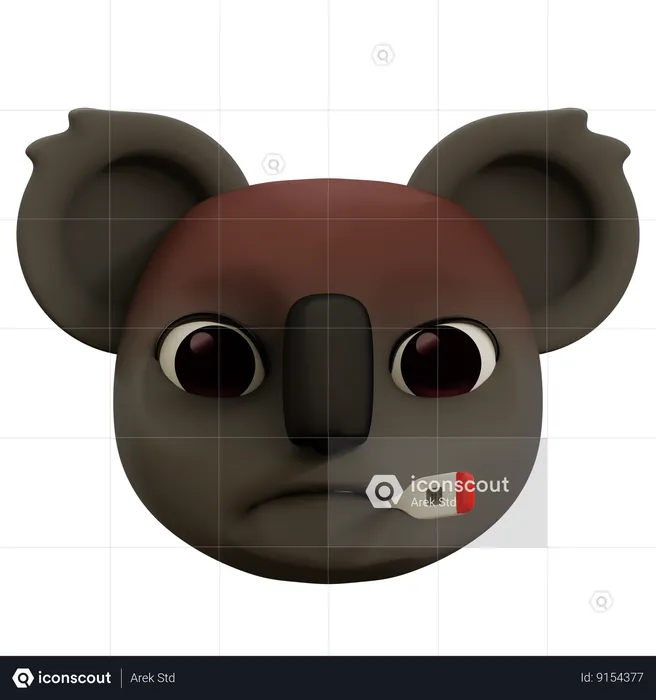 Koala Sick Emoji 3D Icon