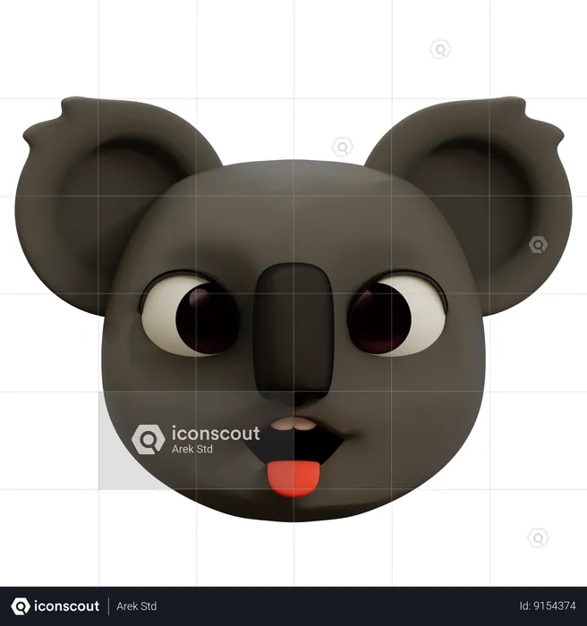 Koala Sticking Out Its Tongue Emoji 3D Icon