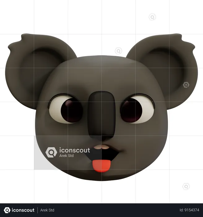 Koala tirant la langue Emoji 3D Icon