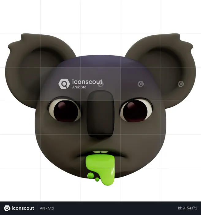 Koala Vomiting Emoji Emoji 3D Icon