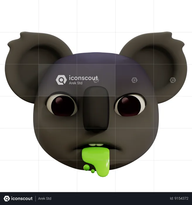 Koala vomitando emoji Emoji 3D Icon