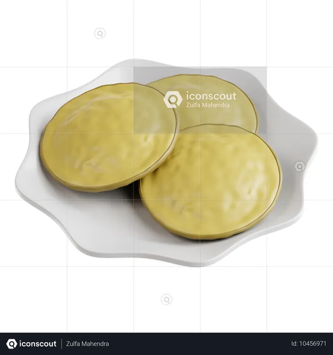 Kokosnusspfannkuchen (Serabi)  3D Icon