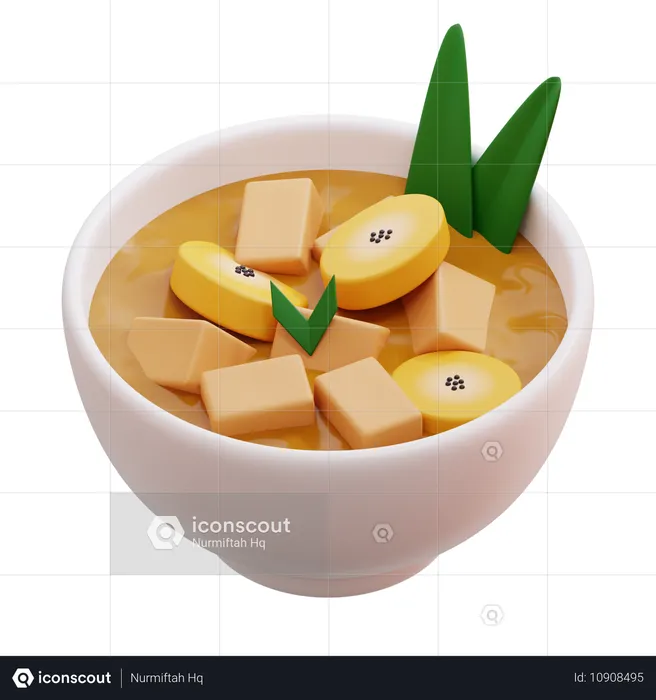 인도네시아 바나나 콜락 바나나 콤포트  3D Icon