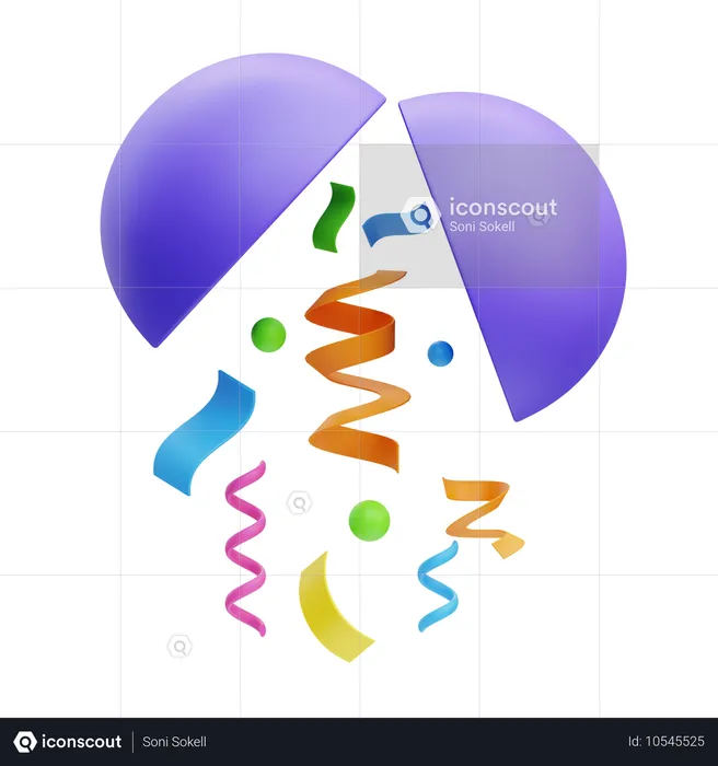 Konfetti-Kugel  3D Icon
