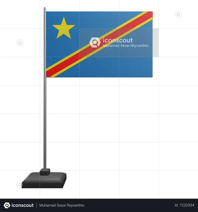 Kongo flagge  3D Icon