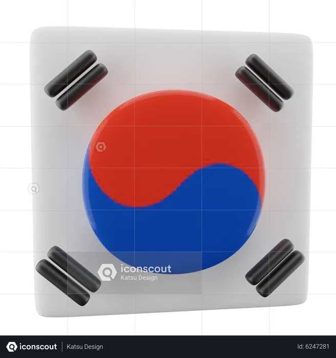 Korean Flag  3D Icon