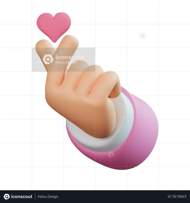 Korean Love Hand Gesture  3D Icon