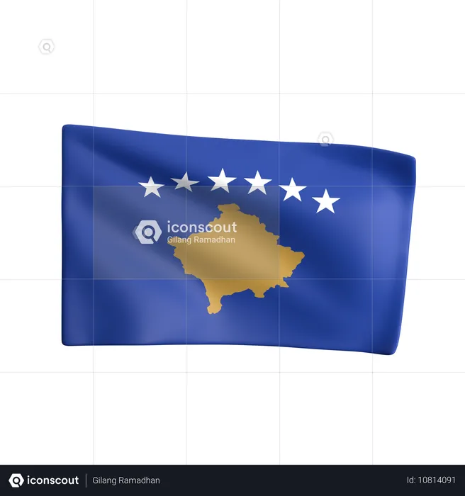 Kosovo Flag 3D Icon