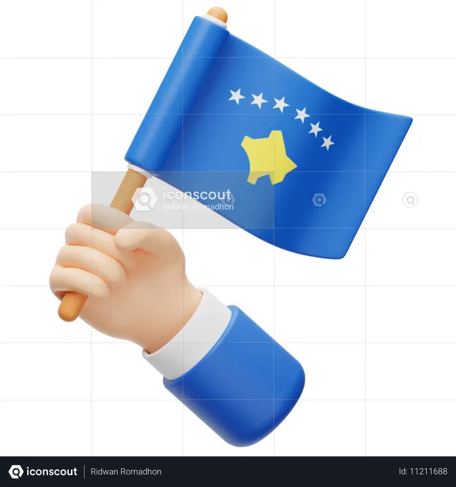 Kosovo Flag Flag 3D Icon