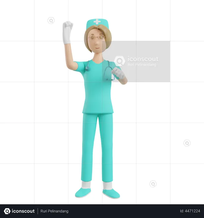 Krankenschwester ruft jemanden an  3D Illustration