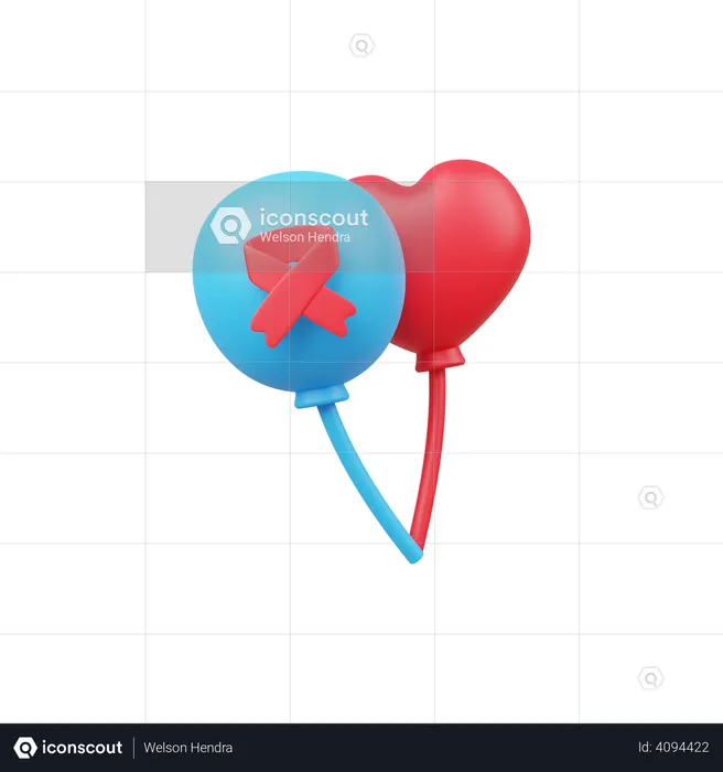 Ballons zur Aufklärung über Krebs  3D Illustration