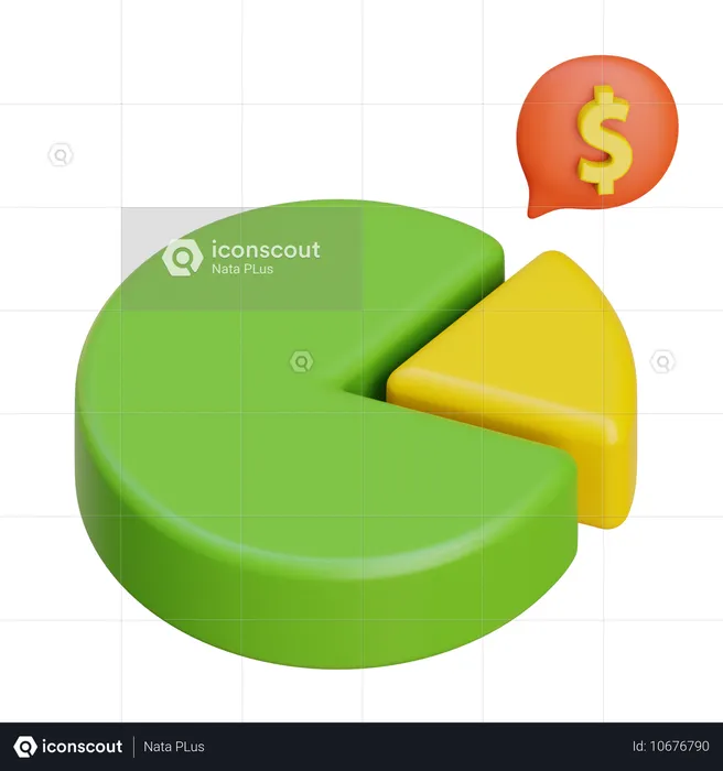 Kreisdiagramm Geld  3D Icon