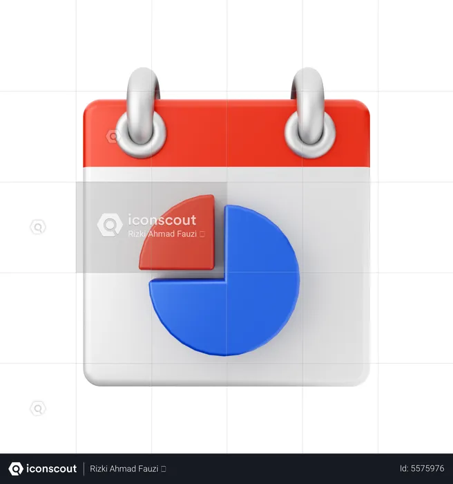 Kreisdiagramm-Kalender  3D Icon