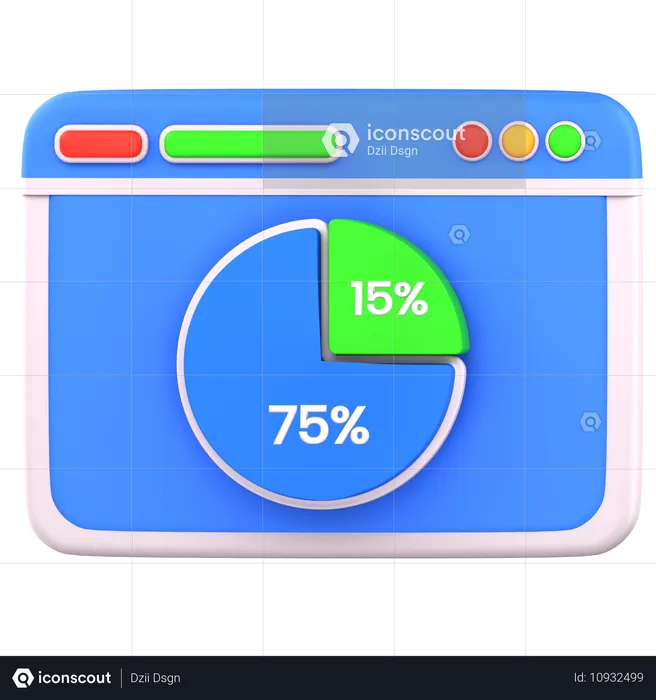 Kreisdiagramm-Visualisierung  3D Icon