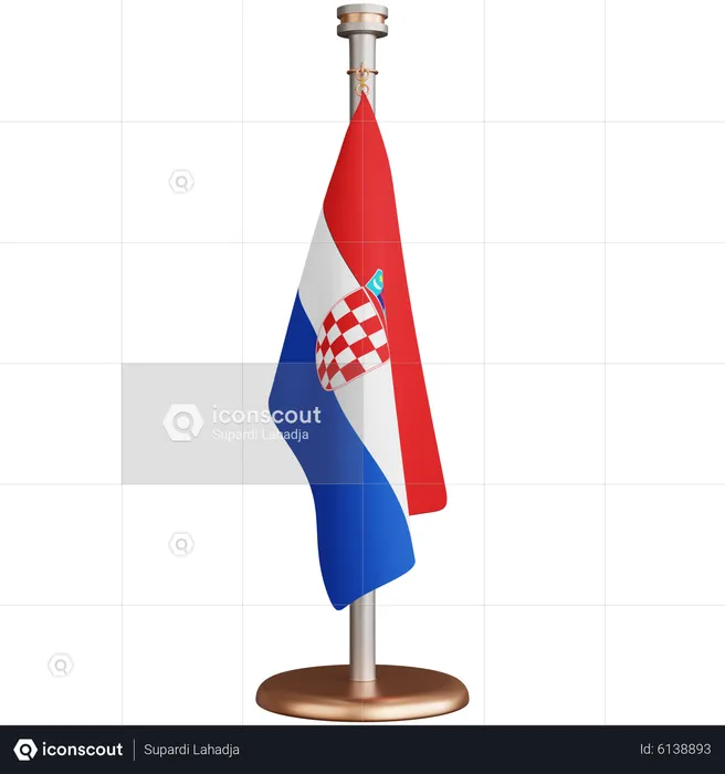 Kroatien Flagge  3D Icon