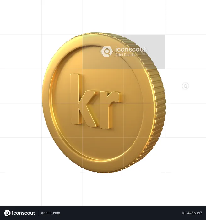 Krone Gold Coin  3D Icon