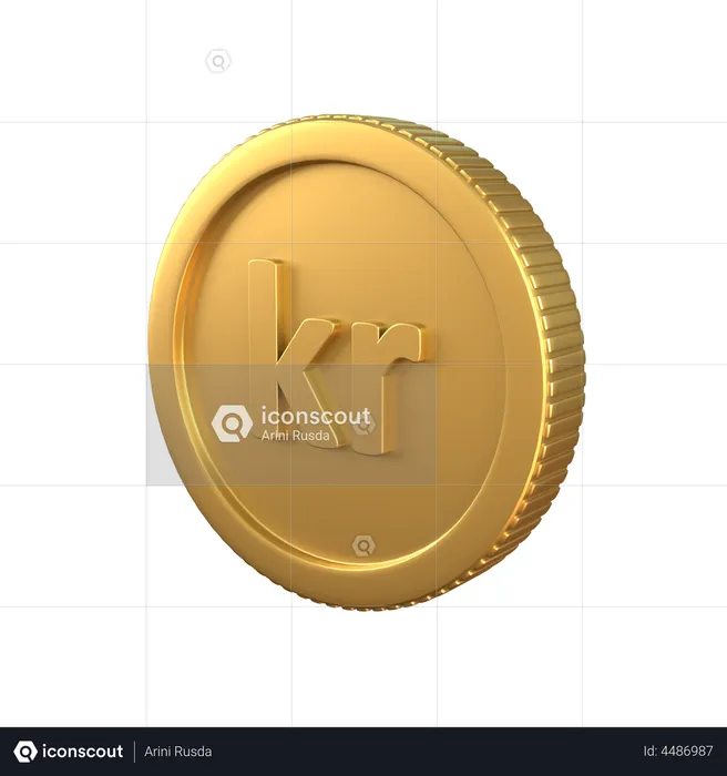 Krone Gold Coin  3D Icon