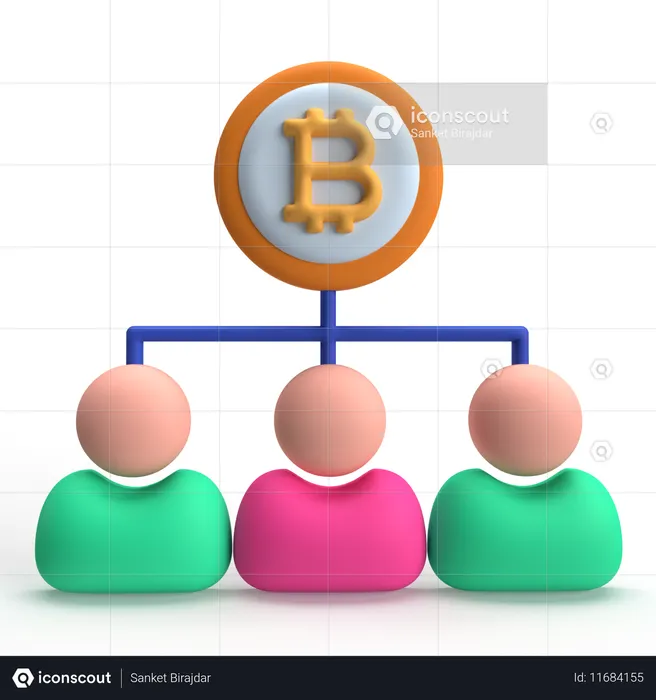 Krypto-Netzwerk  3D Icon