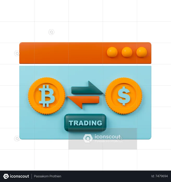 Kryptowährungsbörse  3D Icon