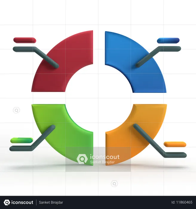 Kuchendiagramm  3D Icon