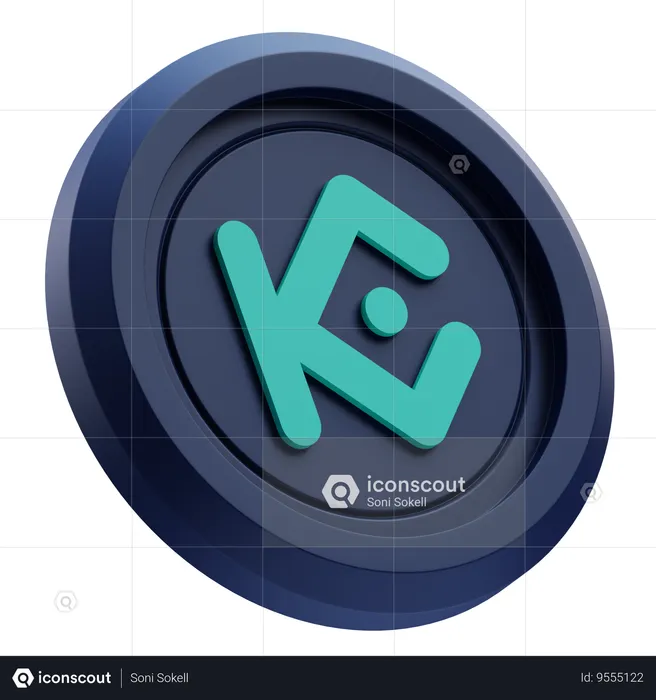 KuCoin Token Cryptocurrency  3D Icon