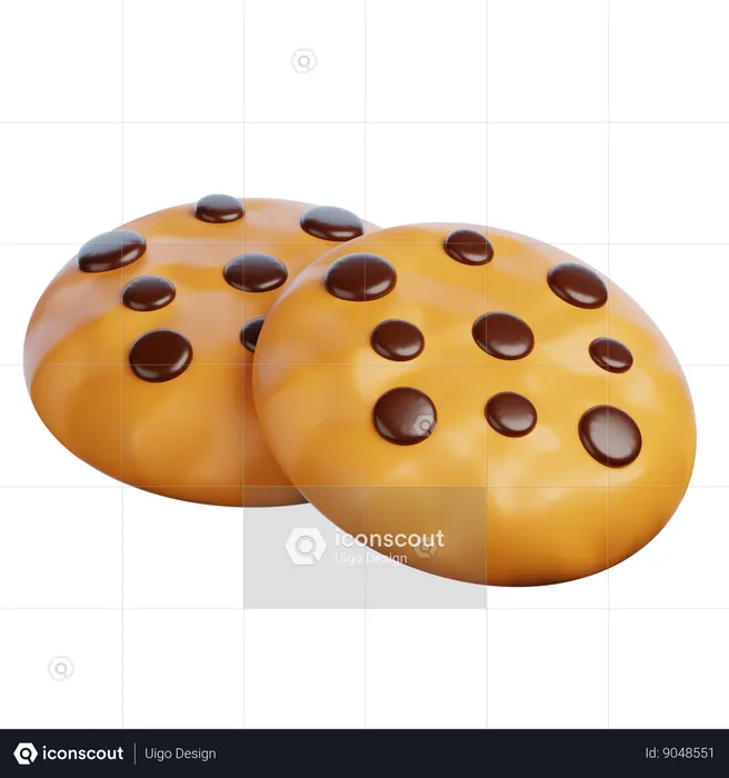Kue Choco Chips  3D Icon