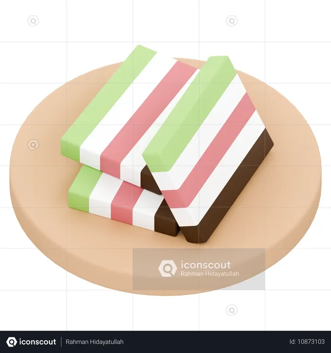 Kue Lapis  3D Icon