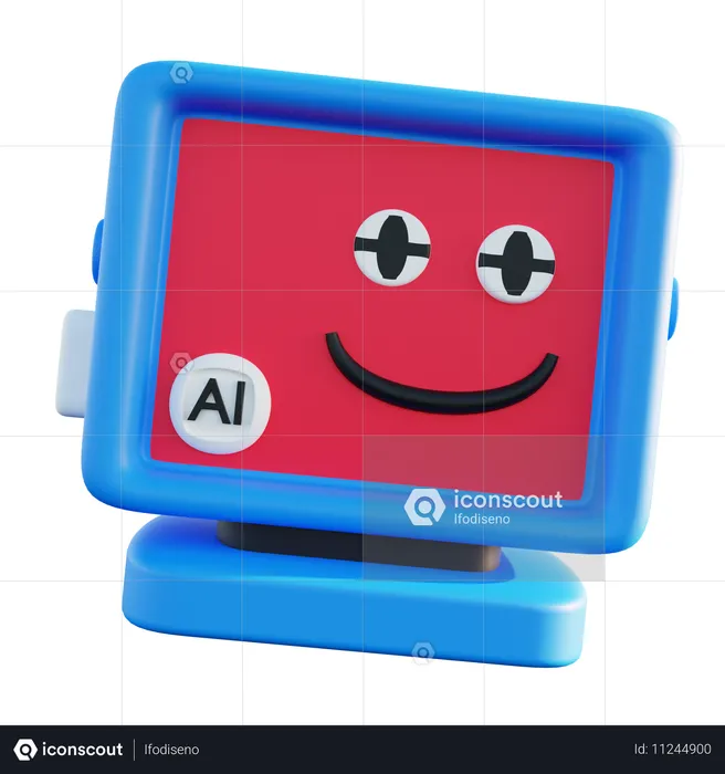 Künstliche Intelligenz-Assistent  3D Icon