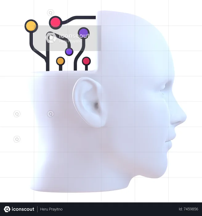 Künstliche Intelligenz Gehirn  3D Icon