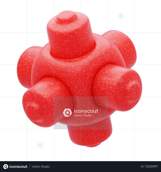 Kunststoff harz abstrakt rot strahlend hub  3D Icon