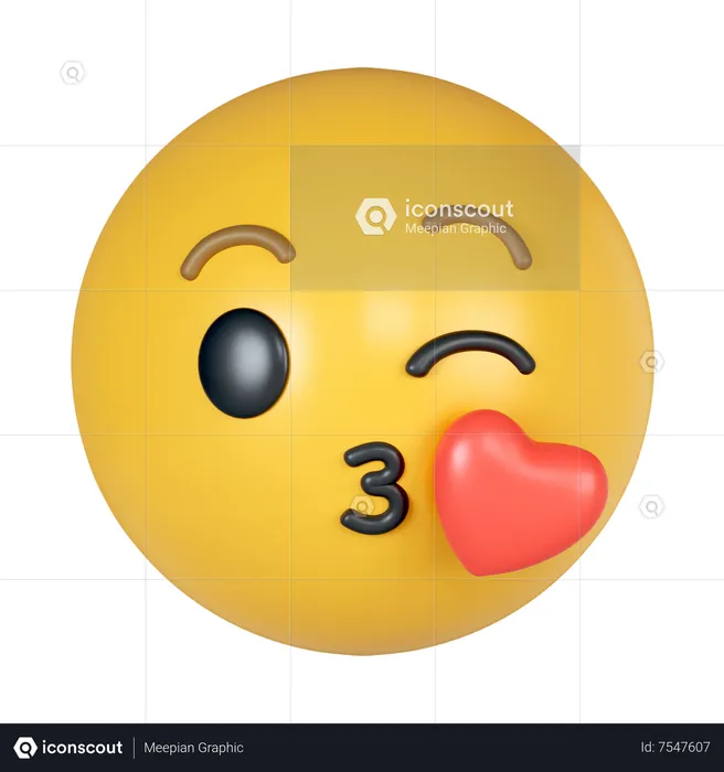 Küssen Emoji 3D Icon