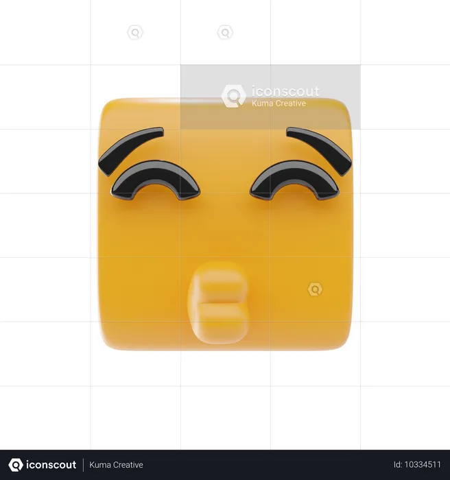 Gesicht küssen mit geschlossenen Augen Emoji 3D Icon