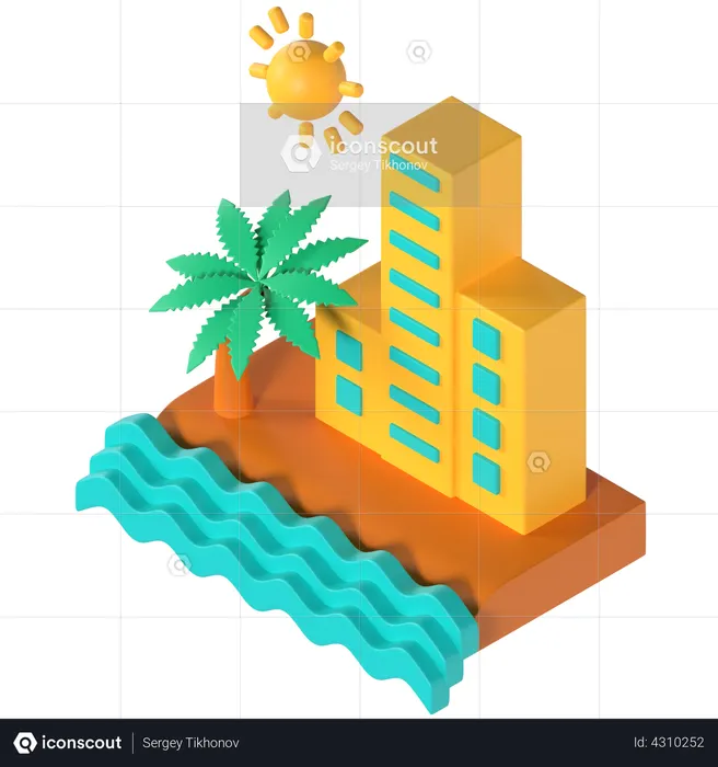 Küste  3D Icon
