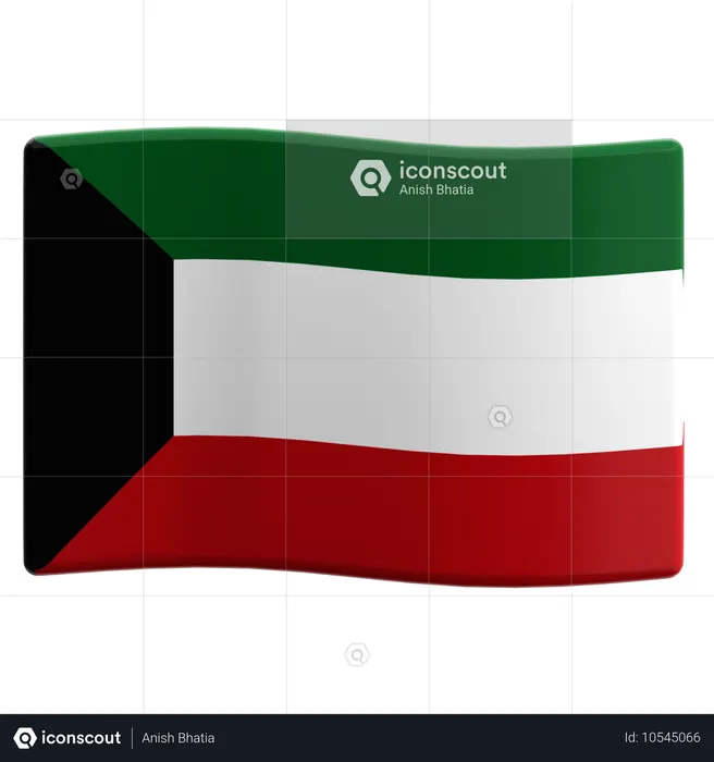 Kuwait Flag 3D Icon