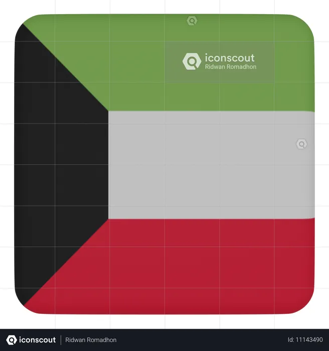 Kuwait Flag 3D Icon