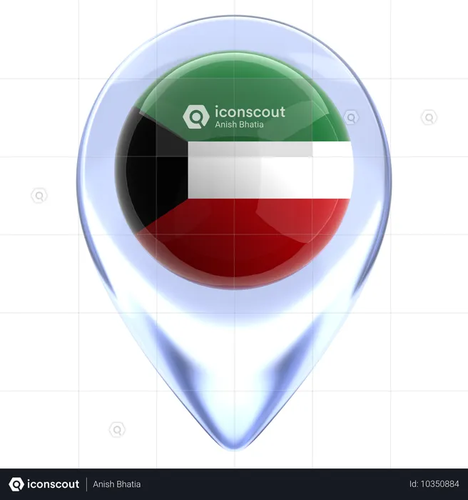 Kuwait Flag 3D Icon