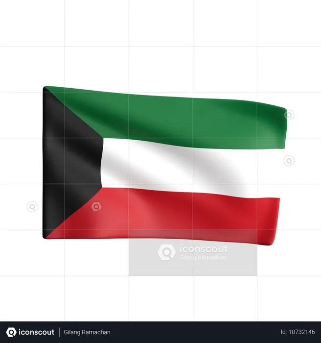 Kuwait Flag Flag 3D Icon