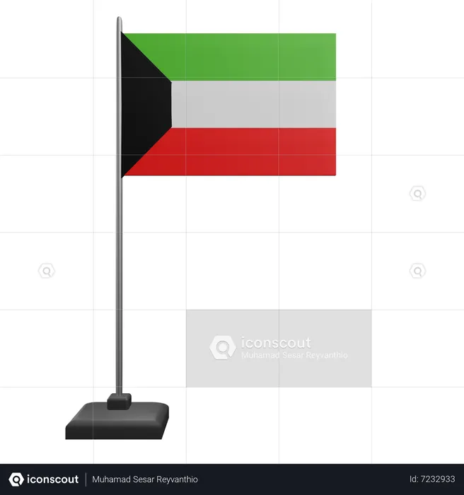 Kuwait Flag  3D Icon