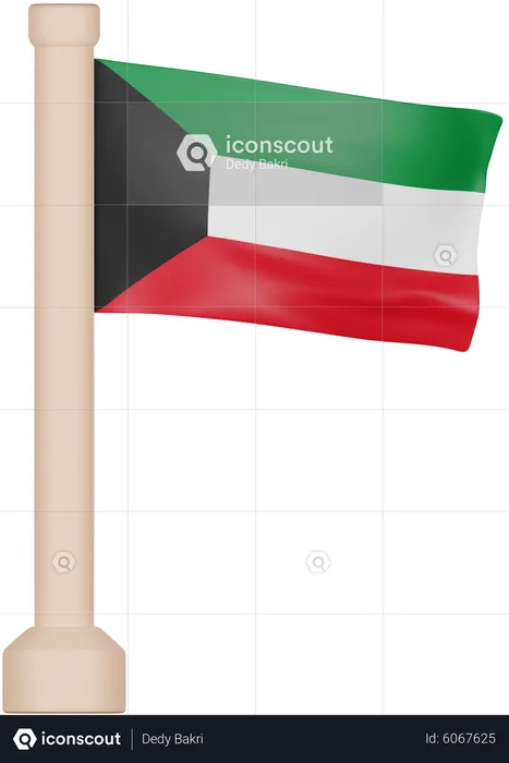 Kuwait Flag Flag 3D Icon