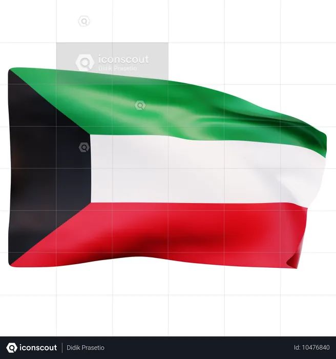 Kuwait-Flagge Flag 3D Icon