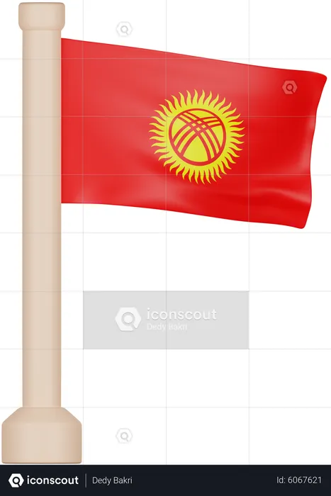 Kyrgyzstan Flag Flag 3D Icon