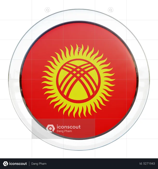 Kyrgyzstan Round Flag Flag 3D Icon