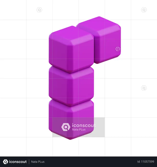 L-förmiger Tetris-Block4  3D Icon