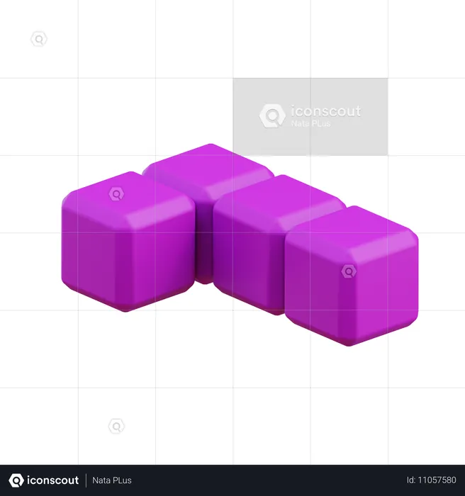 L-förmiger Tetris-Block13  3D Icon