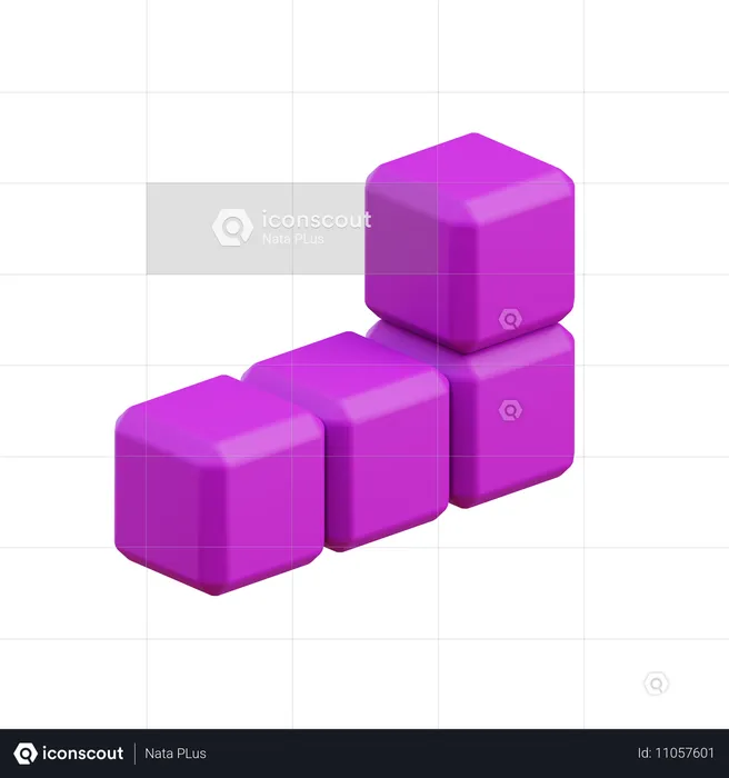 L-förmiger Tetris-Block6  3D Icon