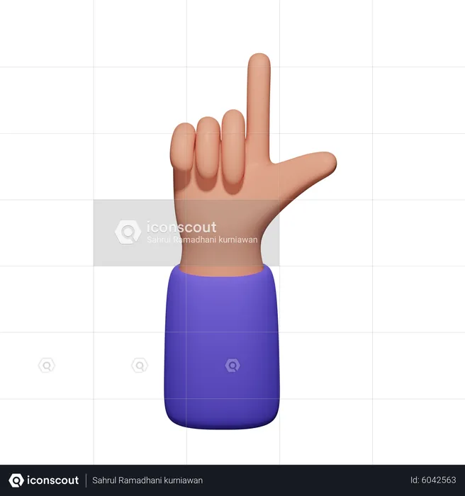 L Gesture  3D Icon
