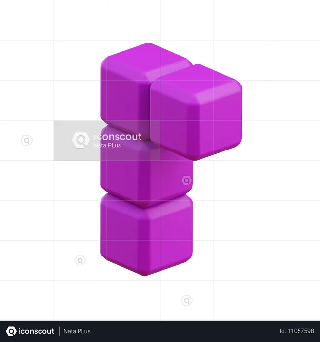 L-Shape Tetris Block3  3D Icon