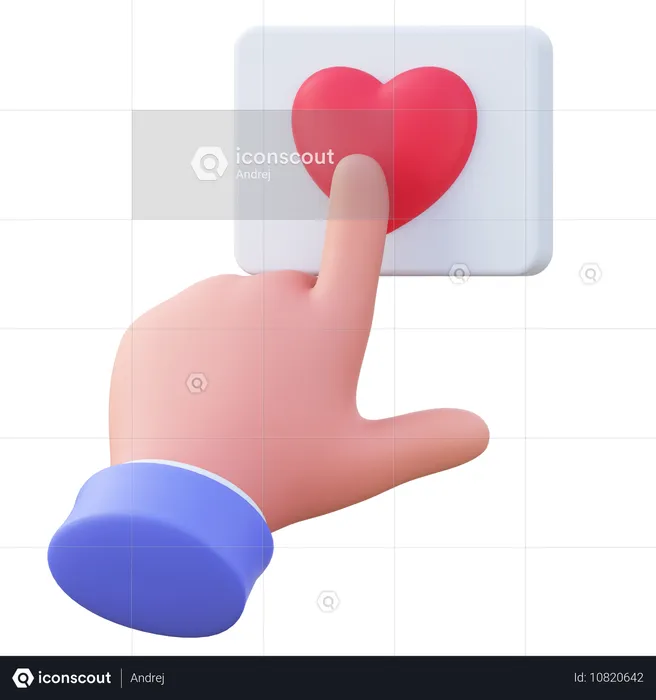 La mano presiona el botón Me gusta  3D Icon