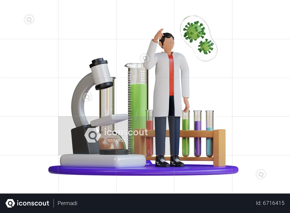 Lab Researcher  3D Illustration